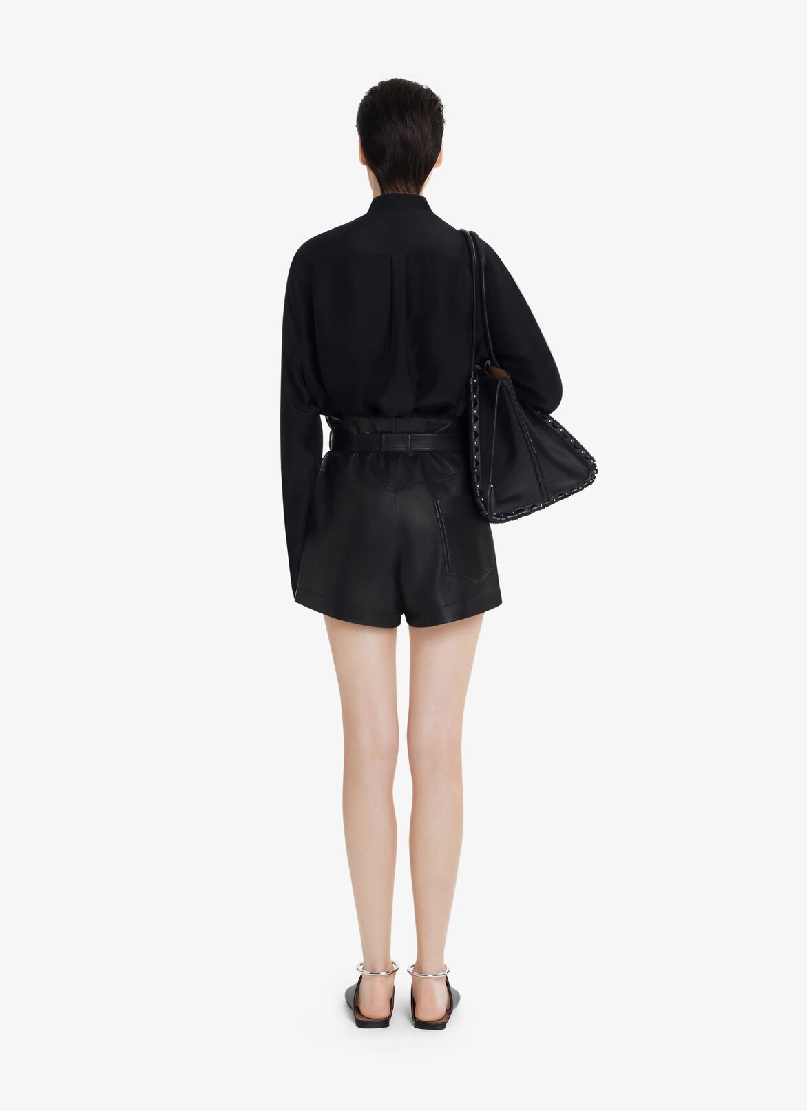 SILK GEORGETTE BODYSUIT-SHIRT ALAÏA BLACK  SILK GEORGETTE BODYSUIT-SHIRT